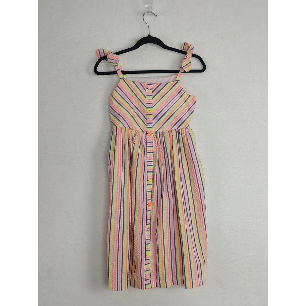 bonnie jean girls dress Size 6 Rainbow‎ Stripe Summer Sleeveless  Dress
